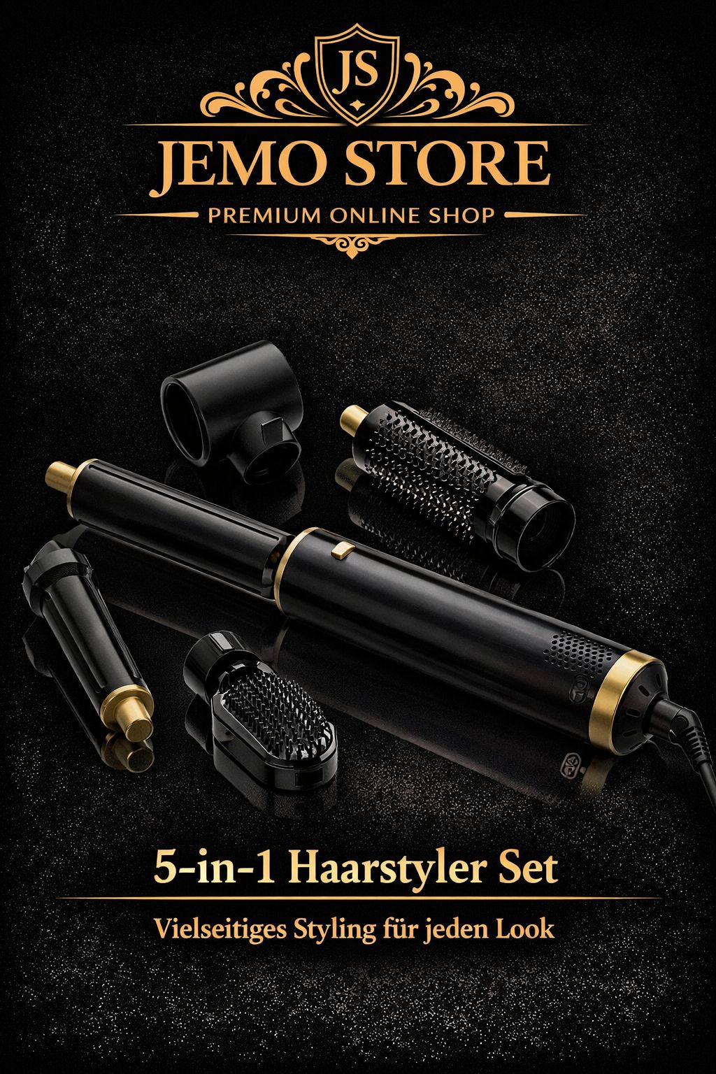 5-in-1 Haarstyler Set – Föhn, Lockenstab & Volumenbürste | Salon Styling Zuhause