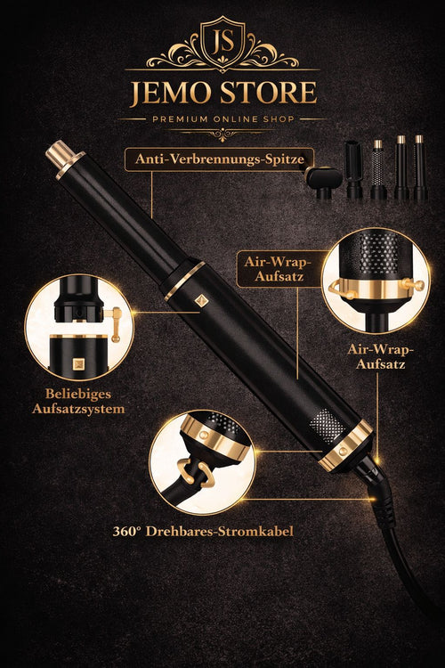 5-in-1 Haarstyler Set – Föhn, Lockenstab & Volumenbürste | Salon Styling Zuhause